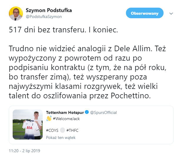 ZROBILI TO! Pierwszy transfer Tottenhamu od 517 DNI